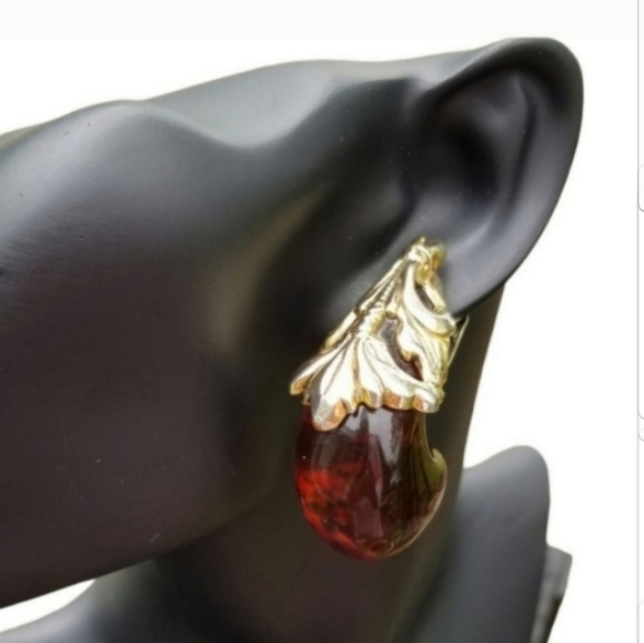 ISABEL CANOVAS FRENCH DESIGNER RARE VINTAGE CLIP ON STATEMENT EARRINGS - Picture 3 of 6